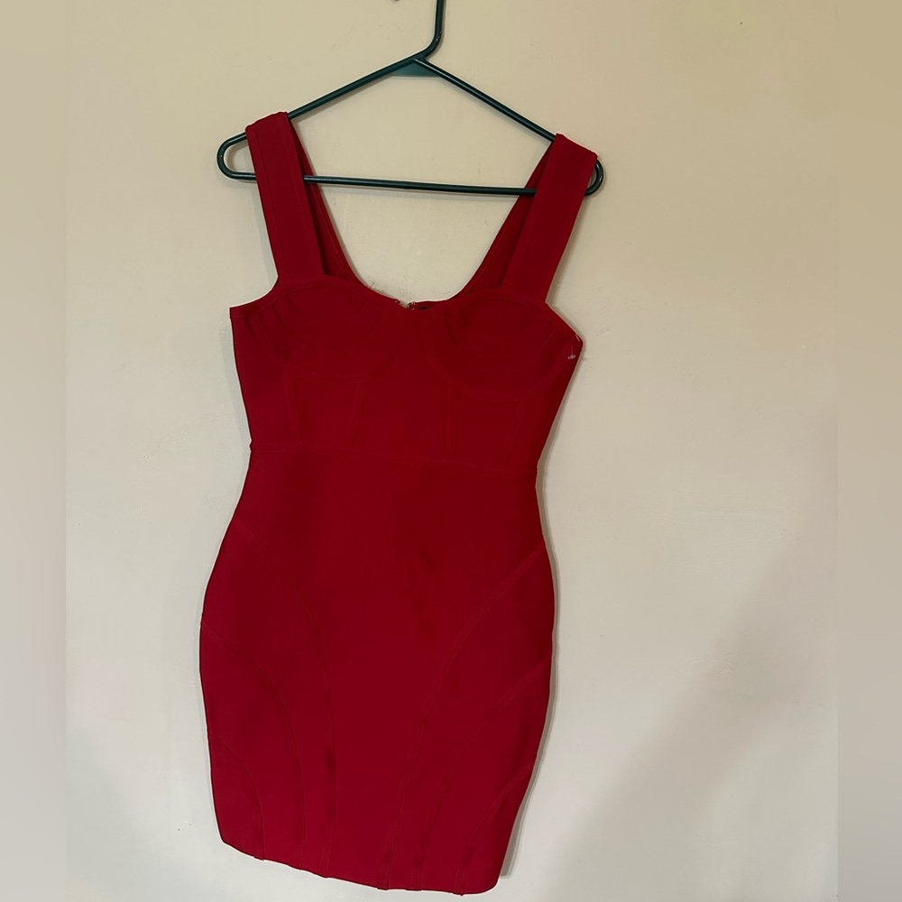 Hera Collection Red Bodycon Mini Dress - Picture 2 of 5